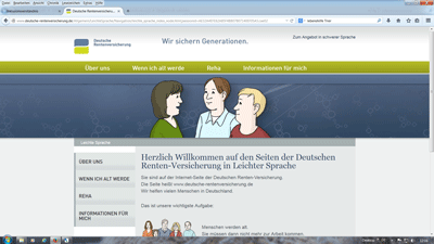 Internet-Seite der Deutschen Rentenversicherung | leichte Sprache