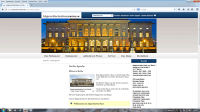 Internet-Seite www.parlament-berlin.de | Information in leichter Sprache