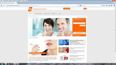 Internet-Seite von der Zahnärztekammer Nordrhein | Leichte Sprache